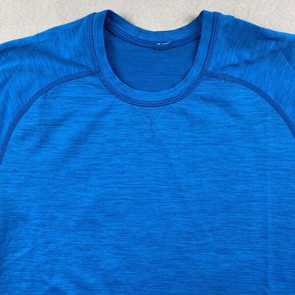 Lululemon Mens Shirt Small Blue Heather Metal Vent Tech Ventilated Breathable - Picture 2 of 8